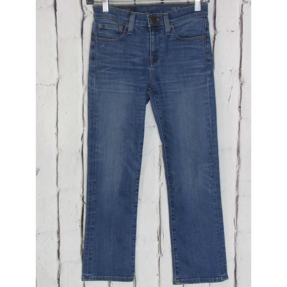 j. crew women jeans size 24 blue vintage cropped midrise sandblasted denim - Picture 1 of 4